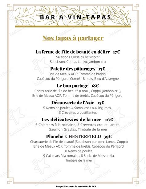 Chesterfield Restaurant bar à Vin et Tapas à Mouans-Sartoux