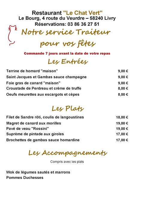 Le Chat Vert, Restaurant. à Livry