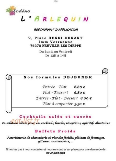 L'Arlequin, restaurant d'application à Dieppe